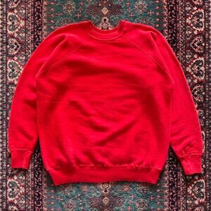 Vintage 60s Towncraft JCPenney Red Blank Sweatshirt Mens Size Large 22.5x26.5